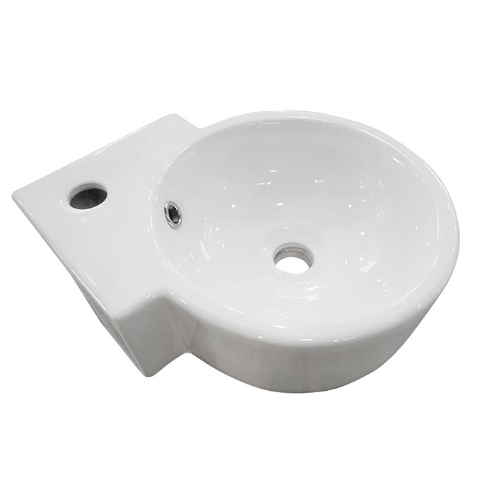 Othello Round Wall Hung Corner Basin 1TH - 310 x 440mm  Feature Large Image