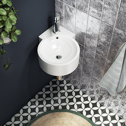 Othello Round Wall Hung Corner Basin 1TH - 310 x 440mm Large Image