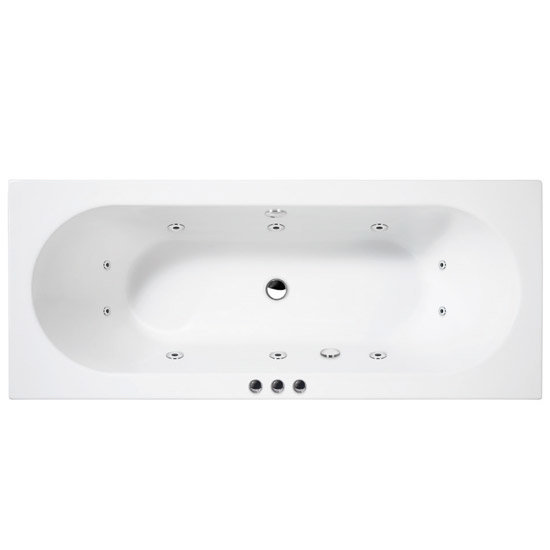 Otley 1700 x 750 10 Jet Whirlpool Round Double Ended Acrylic Bath Large Image