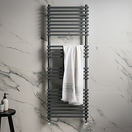 Otsu Anthracite W500 x H1400mm Heated Towel Rail