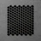 Otsu Hexagon Mosaic Tile Sheet Gloss Black - 300 x 260mm
