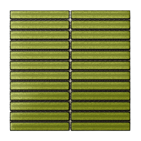 Otsu Concave Kit-Kat Mosaic Tile Sheet Gloss Green - 295 x 295mm