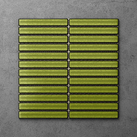 Otsu Kit-Kat Mosaic Tile Sheet Gloss Green - 295 x 295mm