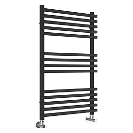 Otsu Matt Black W500 x H800mm Heated Towel Rail