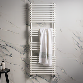 Otsu White W500 x H1400mm Heated Towel Rail
