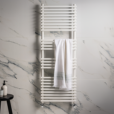 Otsu White W500 x H1400mm Heated Towel Rail