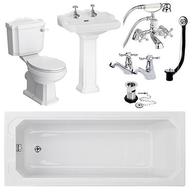 Oxford Complete Traditional Bathroom Package (1700 x 700mm)  Feature Large Image