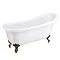 Oxford 1710 Roll Top Slipper Bath + Antique Brass Leg Set Large Image