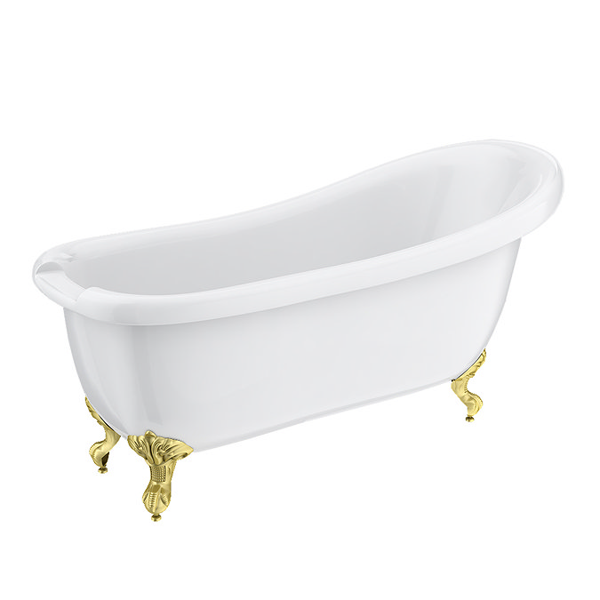 Oxford 1710 Roll Top Slipper Bath + Brushed Brass Leg Set