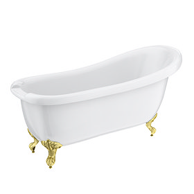 Oxford 1710 Roll Top Slipper Bath + Brushed Brass Leg Set