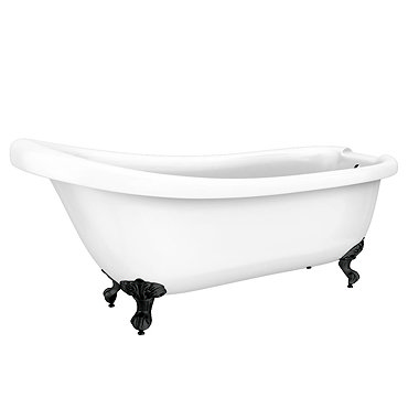 Oxford 1710 Roll Top Slipper Bath + Matt Black Leg Set  Profile Large Image