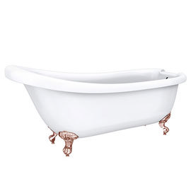 Oxford 1710 Roll Top Slipper Bath + Rose Gold Leg Set Medium Image