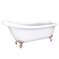 Oxford 1710 Roll Top Slipper Bath + Rose Gold Leg Set Large Image
