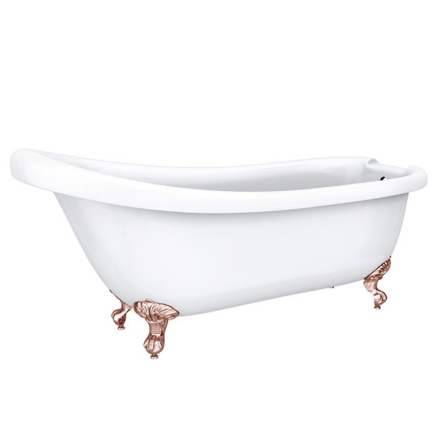 Oxford 1710 Roll Top Slipper Bath + Rose Gold Leg Set Victorian