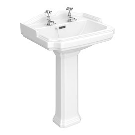 Oxford Ceramic Traditional Basin & Pedestal Set