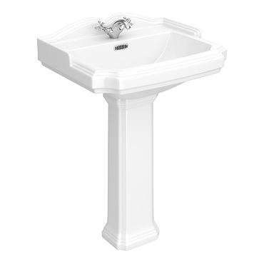 Oxford Ceramic Traditional Basin & Pedestal Set Profile Large Image
