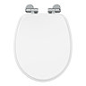 Oxford Gloss White Soft Close Toilet Seat with Chrome Hinges Large Image