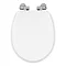 Oxford Gloss White Soft Close Toilet Seat with Chrome Hinges Large Image