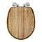 Oxford Oak Wood Effect Soft Close Toilet Seat with Chrome Hinges Large Image