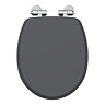Oxford Graphite Soft Close Toilet Seat with Chrome Hinges Large Image