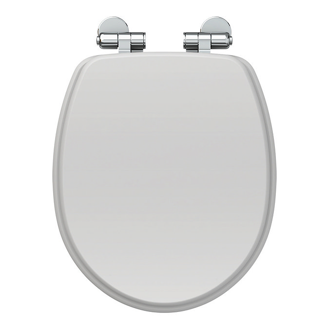Oxford Dove Grey Soft Close Toilet Seat with Chrome Hinges Large Image