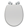 Oxford Dove Grey Soft Close Toilet Seat with Chrome Hinges Large Image