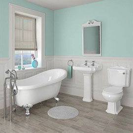 Oxford Traditional Free Standing Roll Top Slipper Bath Suite Medium Image