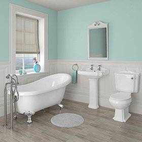 Oxford Traditional Free Standing Roll Top Slipper Bath Suite Large Image