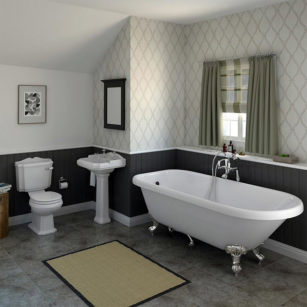 Oxford Traditional Free Standing Single Ended Roll Top Bath Suite at