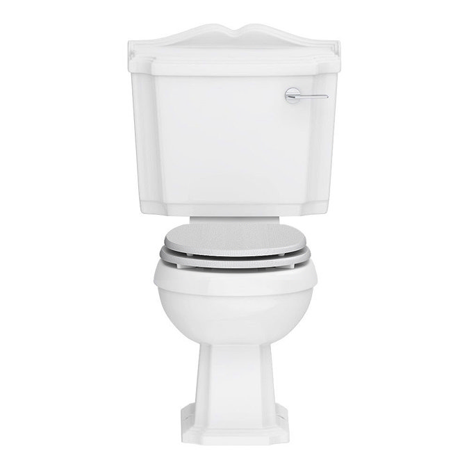 Oxford Traditional Toilet with Soft Close Seat - White Ash Wood Effect Large Image