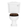 Oxford Traditional Toilet with Soft Close Seat - Walnut Wood Effect Large Image