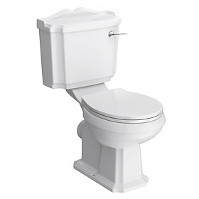 Oxford Close Coupled Traditional Toilet WC with Toilet Seat Large Image