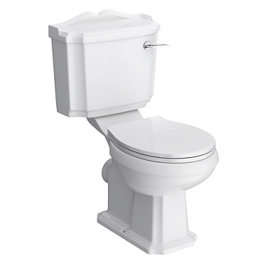 Oxford Close Coupled Traditional Toilet WC with Toilet Seat Profile Large Image