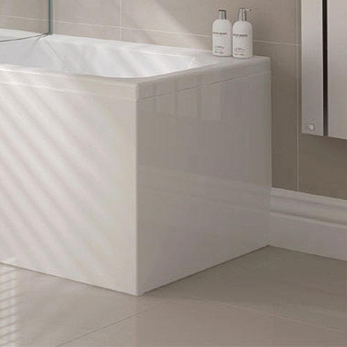 P Shape Shower Bath Acrylic End Panel - 700mm Large Image