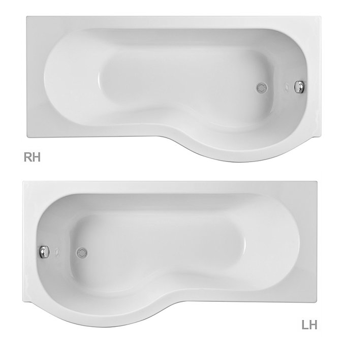 P Shaped 1700 Curved Shower Bath (Inc. Screen, Front + End Panel)  Feature Large Image