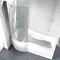 P-shaped Shower Bath Pack with Curved Shower Screen - Left hand option Large Image