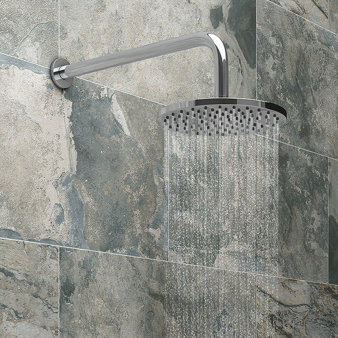 Pablo Concealed Thermostatic Valve with Fixed Shower Head & 6 Body Jets  In Bathroom Large Image