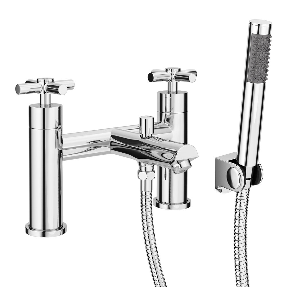 Pablo Modern Bath Shower Mixer With Shower Kit - Chrome At Victorian ...