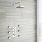 Pablo Triple Crosshead Concealed Thermostatic Shower Valve - Chrome Profile Large Image