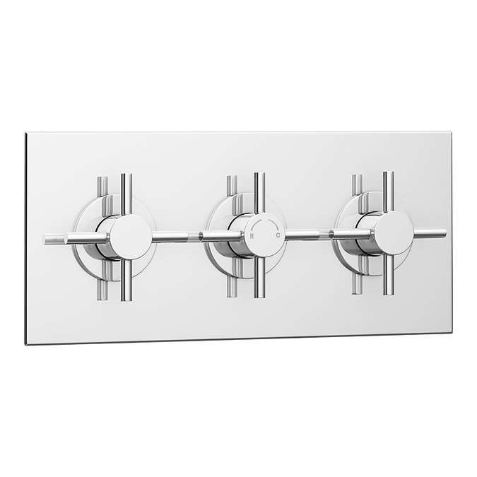 Pablo Triple Crosshead Concealed Thermostatic Shower Valve - Chrome  additional Large Image