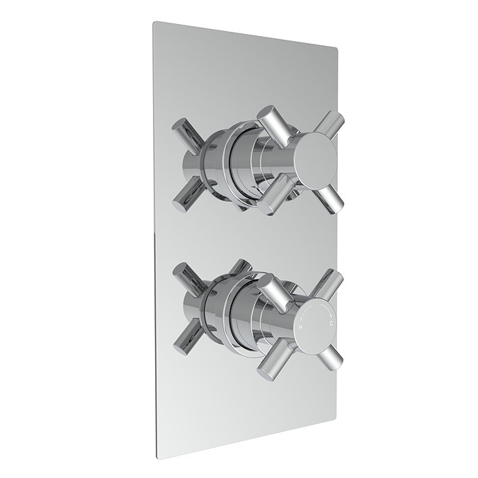 Pablo Twin Crosshead Concealed Shower Valve in Chrome