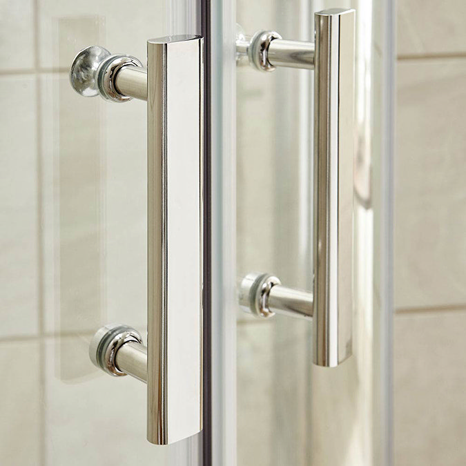 Pacific D-Shape Shower Enclosure + Slate Grey Shower Tray Standard Large Image