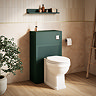 Padstow 500mm Slatted WC Toilet Unit Set – Satin Green with Concealed Cistern, Chrome Flush & Trafalgar Pan