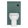 Padstow 500mm Slatted WC Toilet Unit Set – Satin Green with Concealed Cistern, Matt Black Flush & Trafalgar Pan