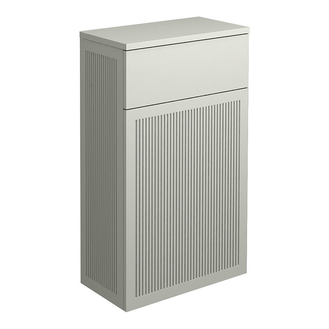 Padstow 500mm Slatted WC Toilet Unit Set – Satin Grey with Concealed Cistern, Chrome Flush & Trafalgar Pan