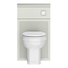 Padstow 500mm Slatted WC Toilet Unit Set - Satin Grey with Concealed Cistern, Chrome Flush & Trafalgar Pan