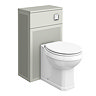 Padstow 500mm Slatted WC Toilet Unit Set - Satin Grey with Concealed Cistern, Chrome Flush & Trafalgar Pan