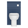 Padstow 500mm Slatted WC Toilet Unit Set – Satin Indigo Blue with Concealed Cistern, Chrome Flush & Trafalgar Pan