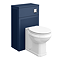 Padstow 500mm Slatted WC Toilet Unit Set – Satin Indigo Blue with Concealed Cistern, Chrome Flush & Trafalgar Pan