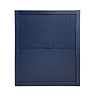 Padstow 610mm Wall Hung Vanity Unit - Satin Indigo Blue, Slatted 2-Drawer with Matt Black Handles & Ceramic Basin